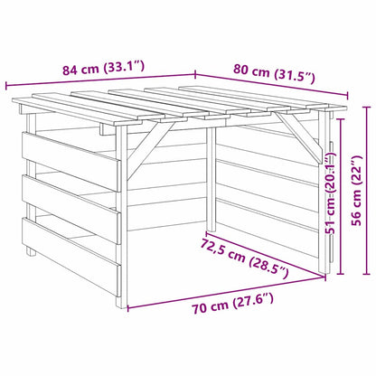 Rasenmäher Garage Braun 84 X 80 X 56 Cm