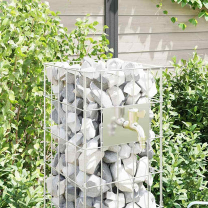 Gabionen Wasserhahn Silber 25 X 25 X 100 Cm Edelstahl