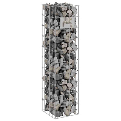 Gabionen Wasserhahn Silber 25 X 25 X 100 Cm Edelstahl