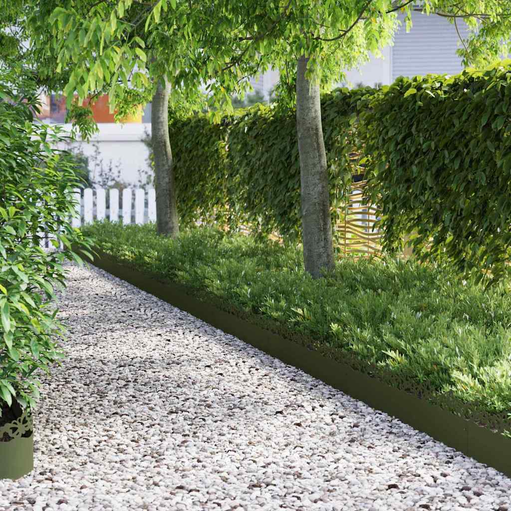 Rasenkanten 30 Pcs Olive Grün 103 X 0,05 X 22 Cm Stahl Olivgrün