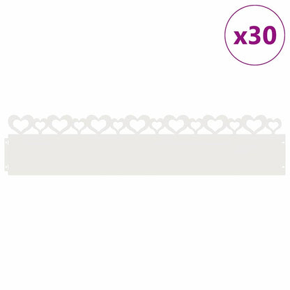 Rasenkanten 30 Pcs 103 X 0,05 X 22 Cm Stahl Weiß