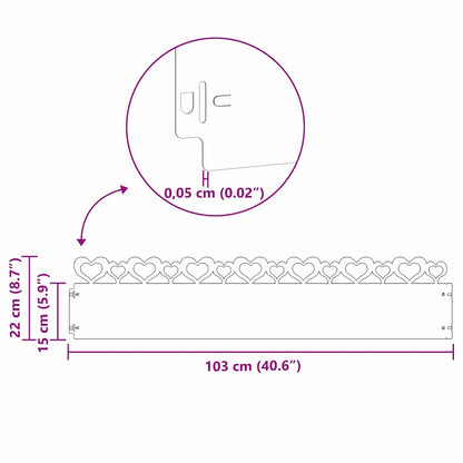 Rasenkanten 20 Pcs 103 X 0,05 X 22 Cm Stahl Anthrazit