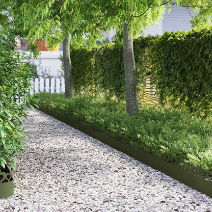 Rasenkanten 30 Pcs Olive Grün 103 X 0,05 X 22 Cm Stahl Olivgrün