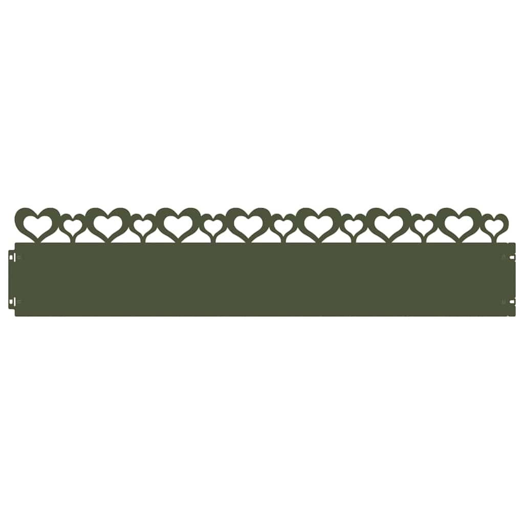 Rasenkanten 30 Pcs Olive Grün 103 X 0,05 X 22 Cm Stahl Olivgrün