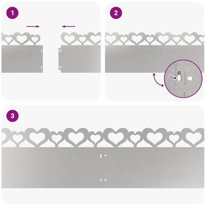 Rasenkanten 30 Pcs Silber 103 X 0,05 X 22 Cm Edelstahl