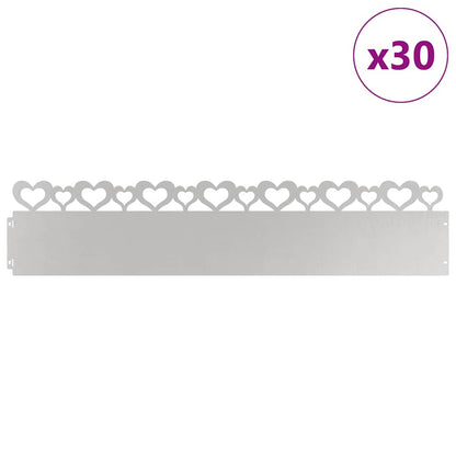 Rasenkanten 30 Pcs Silber 103 X 0,05 X 22 Cm Edelstahl