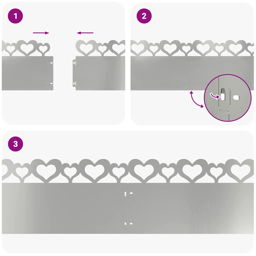 Rasenkanten 10 Pcs Silber 103 X 0,05 X 22 Cm Verzinkter Stahl