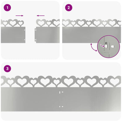 Rasenkanten 10 Pcs Silber 103 X 0,05 X 22 Cm Verzinkter Stahl