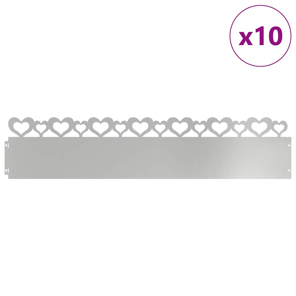 Rasenkanten 10 Pcs Silber 103 X 0,05 X 22 Cm Verzinkter Stahl