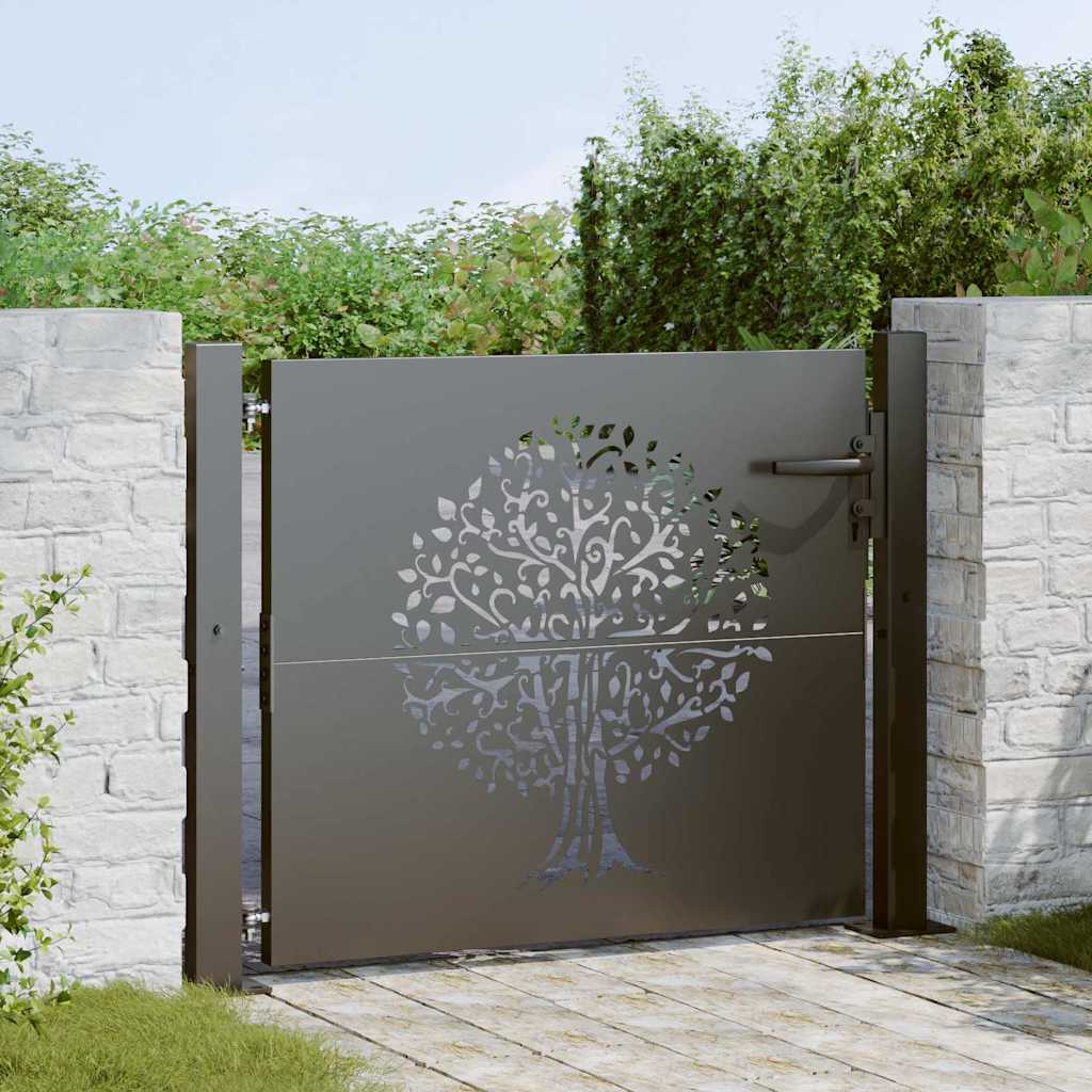Gartentor 110 X 105 Cm Pulverbeschichteter Stahl