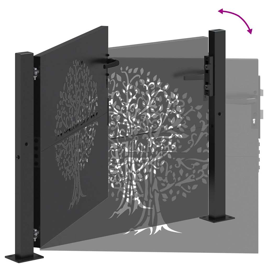 Gartentor 110 X 105 Cm Pulverbeschichteter Stahl