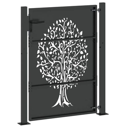 Gartentor 110 X 130 Cm Pulverbeschichteter Stahl