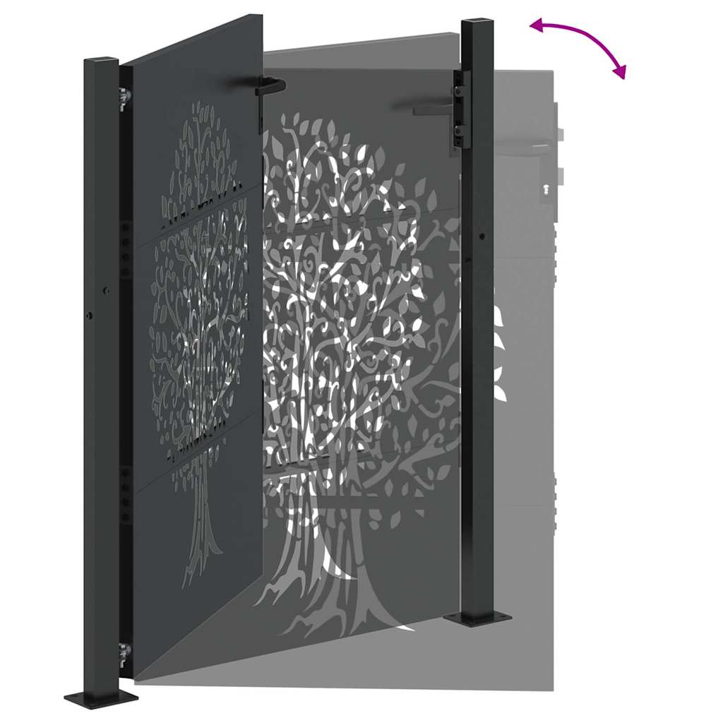 Gartentor 110 X 155 Cm Pulverbeschichteter Stahl