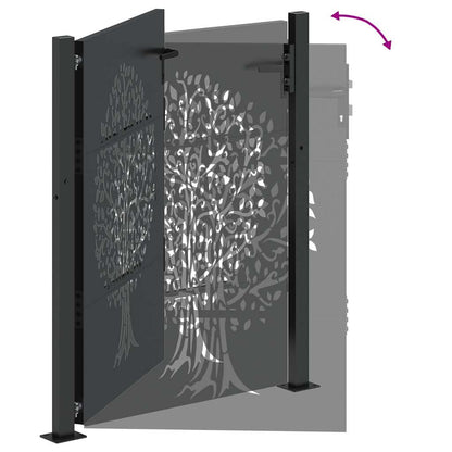 Gartentor 110 X 155 Cm Pulverbeschichteter Stahl