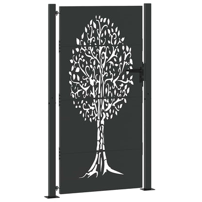 Gartentor 110 X 205 Cm Pulverbeschichteter Stahl