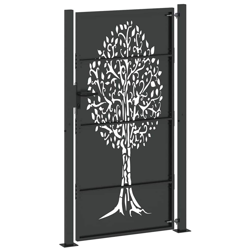 Gartentor 110 X 205 Cm Pulverbeschichteter Stahl