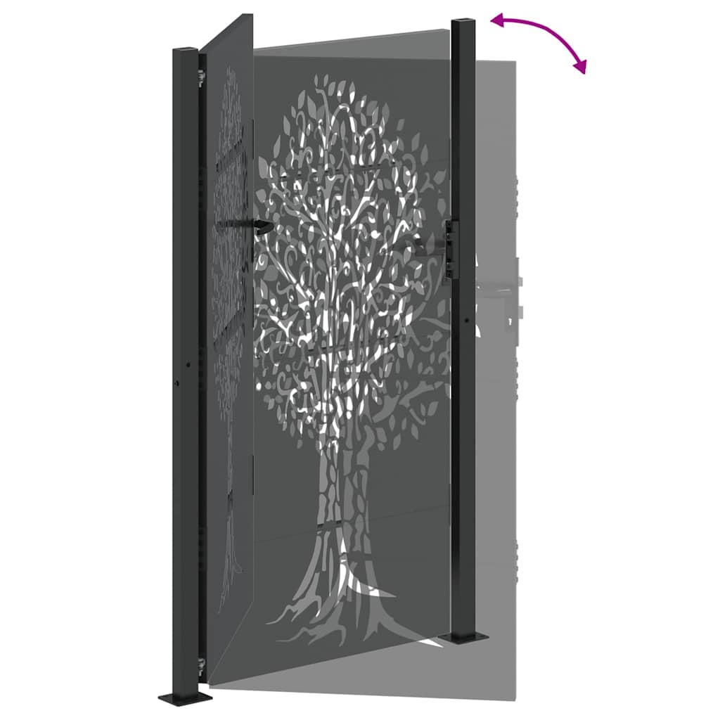 Gartentor 110 X 205 Cm Pulverbeschichteter Stahl