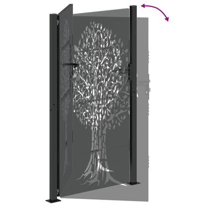 Gartentor 110 X 205 Cm Pulverbeschichteter Stahl