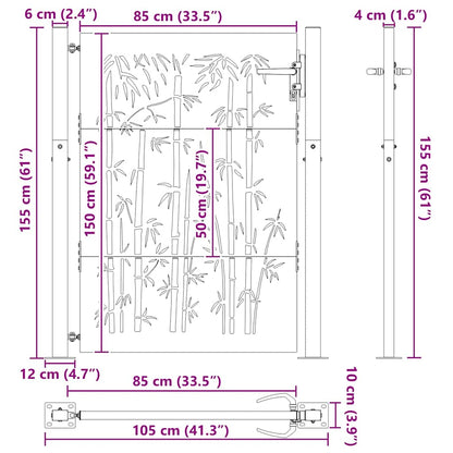 Gartentor 110 X 155 Cm Pulverbeschichteter Stahl