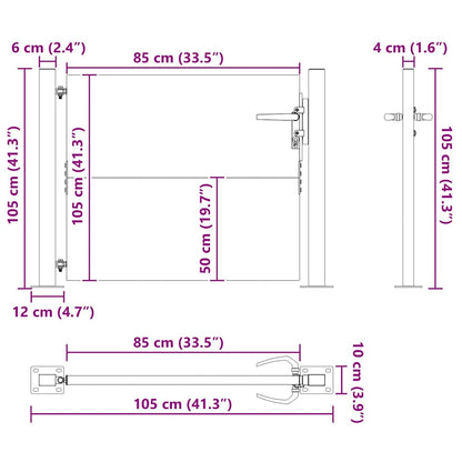 Gartentor 110 X 105 Cm Pulverbeschichteter Stahl