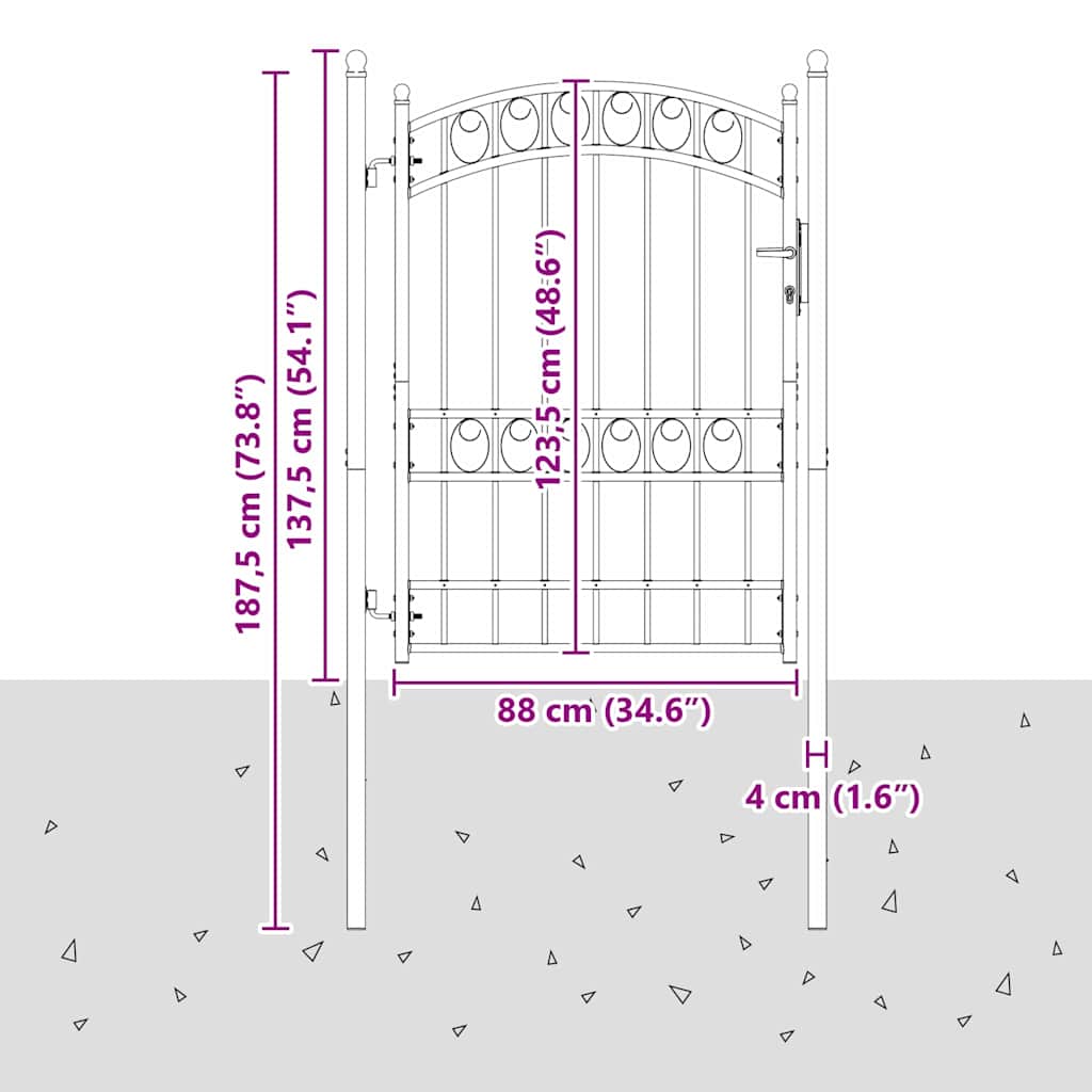 Zauntor Emmen 170 X 100 Cm Pulverbeschichteter Stahl