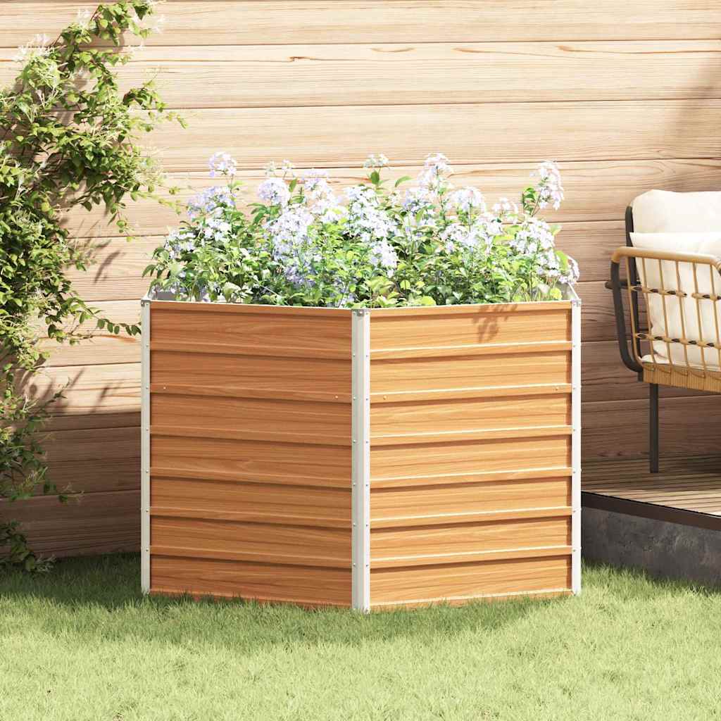 Hochbeet Im Garten Hellbraun Verzinkter Stahl