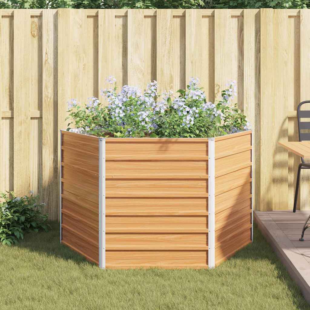 Hochbeet Im Garten Hellbraun Verzinkter Stahl
