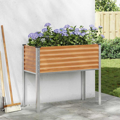 Pflanzkübel Grau 100X45X90 Cm Stahl