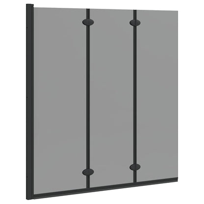 Bad-Duschschirm Schwarz 130 X 138 Cm Gehärtetes Glas