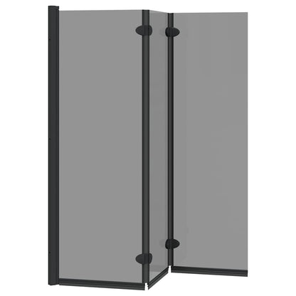 Bad-Duschschirm Schwarz 130 X 138 Cm Gehärtetes Glas