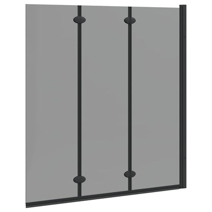 Bad-Duschschirm Schwarz 130 X 138 Cm Gehärtetes Glas