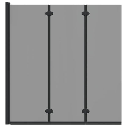 Bad-Duschschirm Schwarz 130 X 138 Cm Gehärtetes Glas
