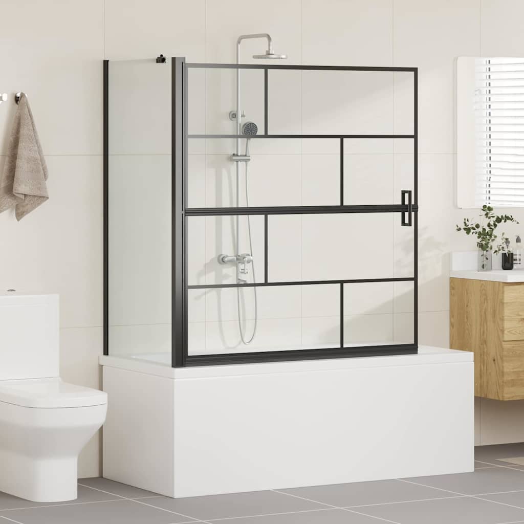 Bad-Duschschirm Schwarz Und Transparent 116 X 68 X 128 Cm