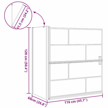 Bad-Duschschirm Schwarz Und Transparent 116 X 68 X 128 Cm