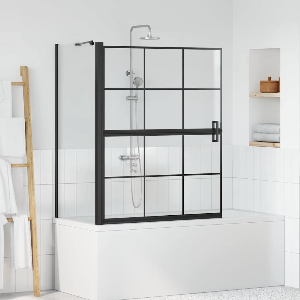 Bad-Duschschirm Schwarz Und Transparent 116 X 68 X 128 Cm