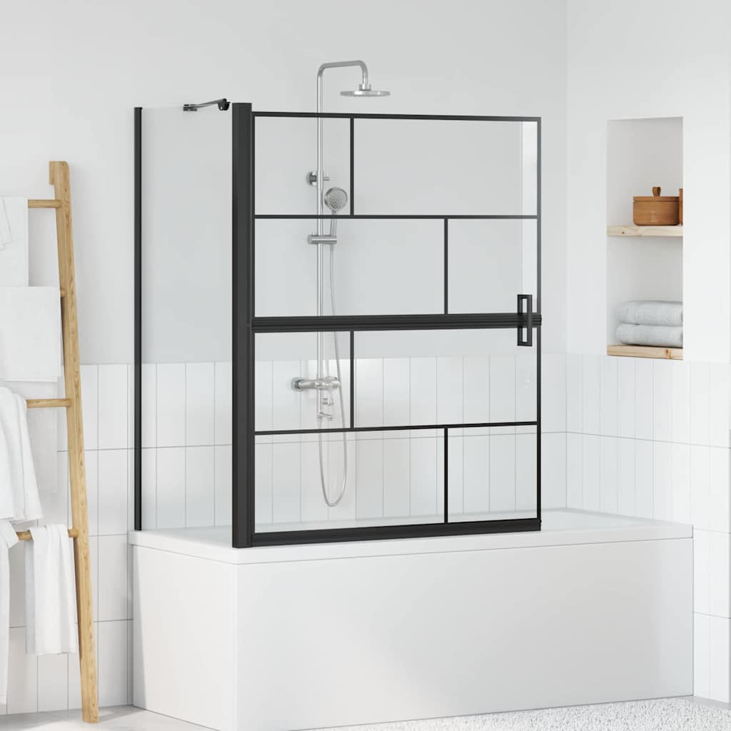 Bad-Duschschirm Schwarz Und Transparent 116 X 68 X 128 Cm