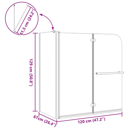 Bi-Falt Duschumhausung 120 X 67 X 129 Cm