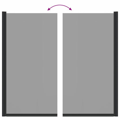 Bad-Duschschirm Schwarz 68 X 130 Cm Gehärtetes Glas