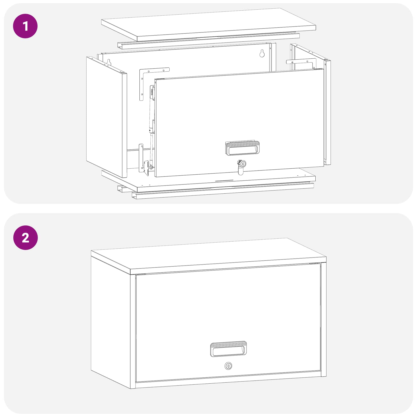 Wandschrank Für Die Garage Mit Gasdrucklift-Tür