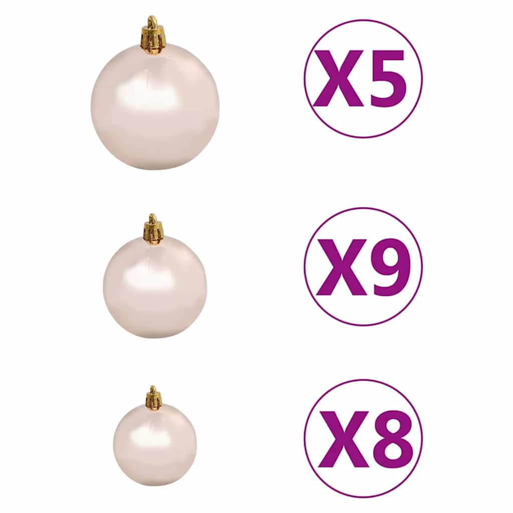 Künstlicher Beleuchteter Weihnachtsbaum Mit Kugel-Set