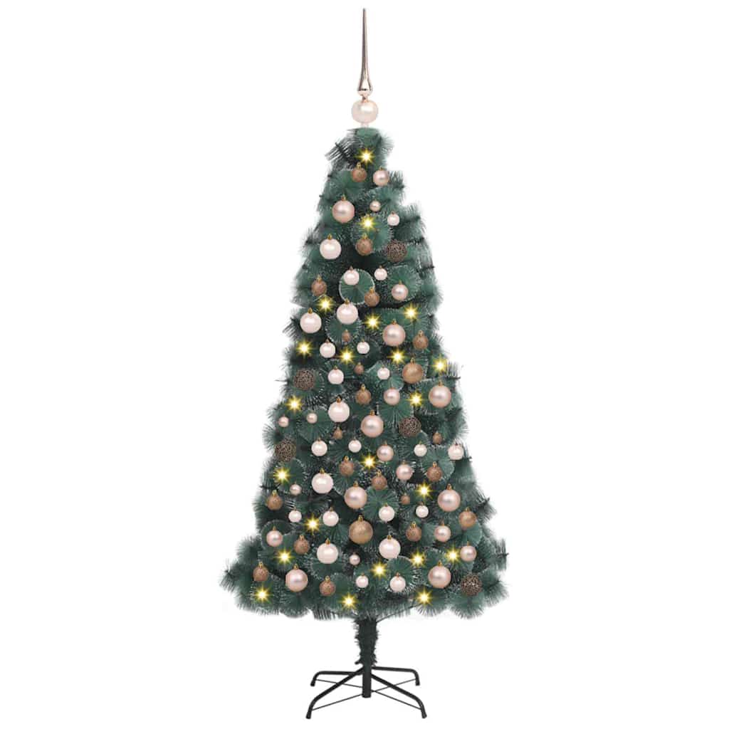 Künstlicher Beleuchteter Weihnachtsbaum Mit Kugel-Set