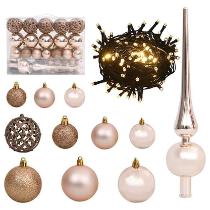 Künstlicher Beleuchteter Weihnachtsbaum Mit Kugel-Set