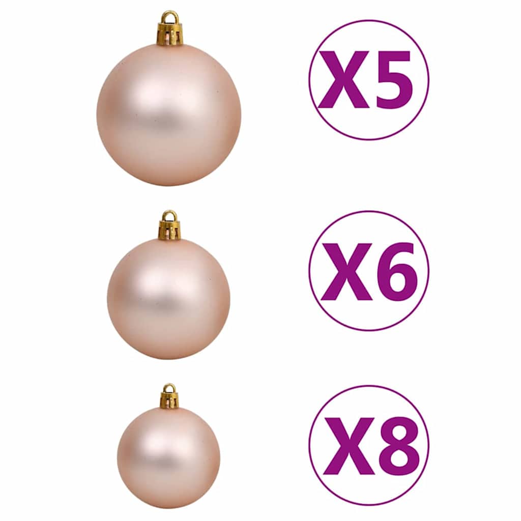 Künstlicher Beleuchteter Weihnachtsbaum Mit Kugel-Set