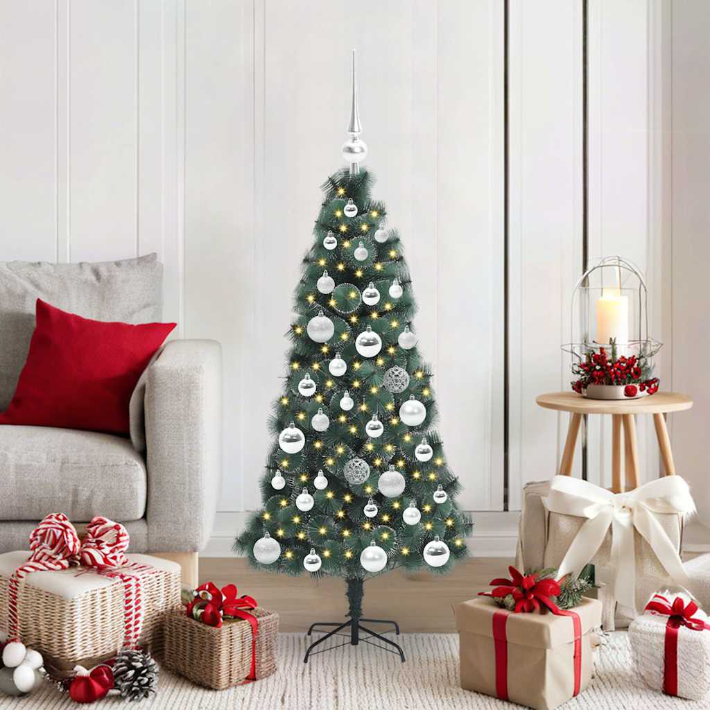 Künstlicher Beleuchteter Weihnachtsbaum Mit Kugel-Set