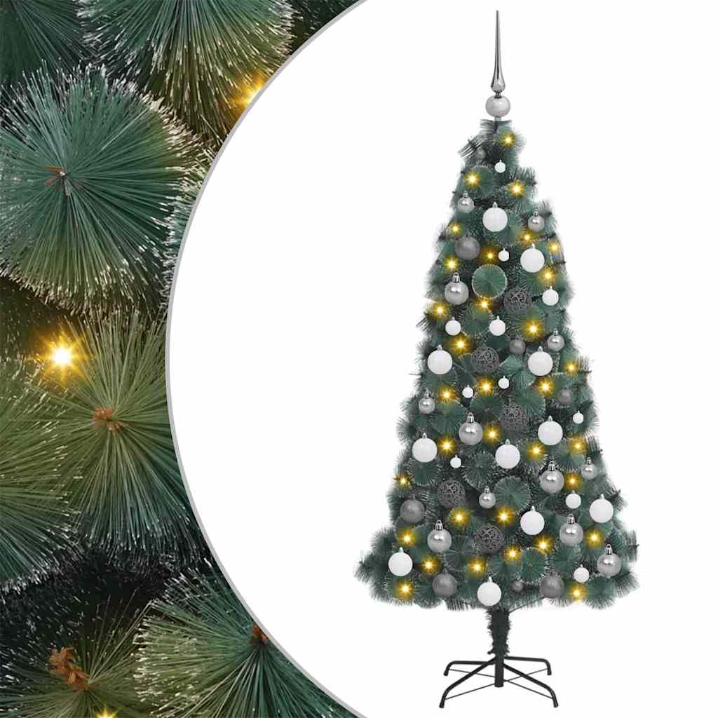 Künstlicher Beleuchteter Weihnachtsbaum Mit Kugel-Set