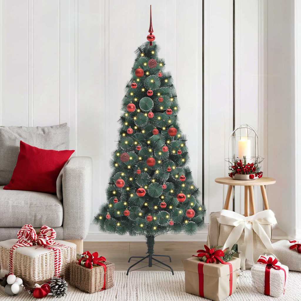 Künstlicher Beleuchteter Weihnachtsbaum Mit Kugel-Set