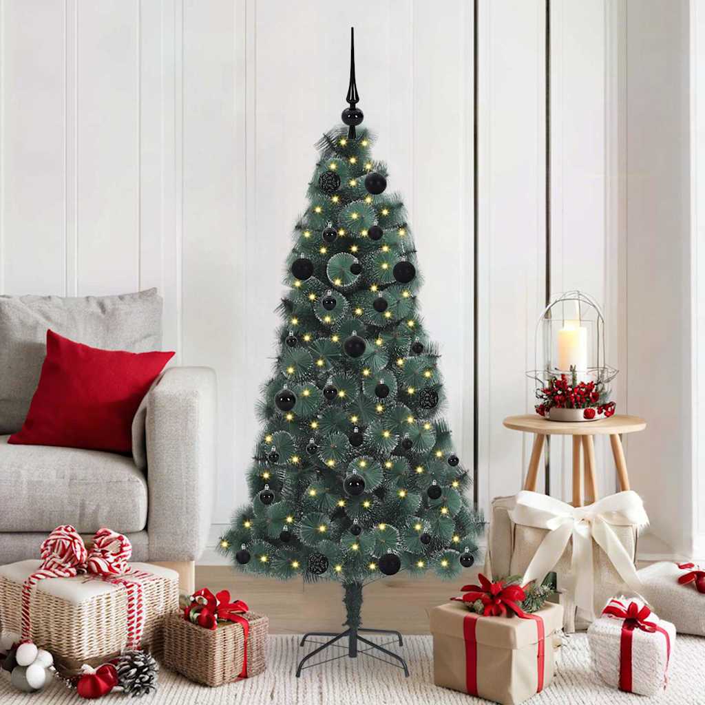 Künstlicher Beleuchteter Weihnachtsbaum Mit Kugel-Set