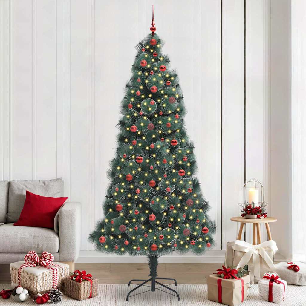 Künstlicher Beleuchteter Weihnachtsbaum Mit Kugel-Set