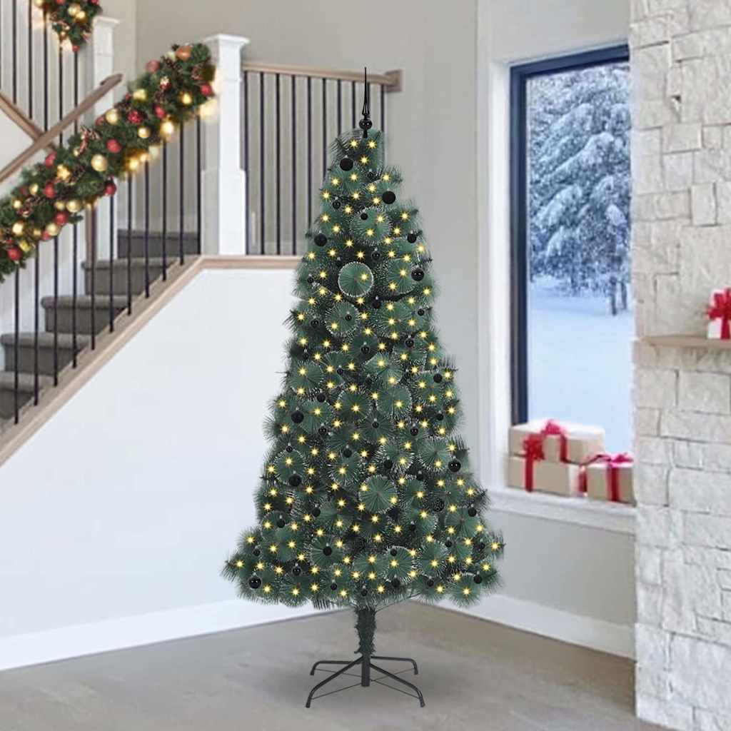 Künstlicher Beleuchteter Weihnachtsbaum Mit Kugel-Set