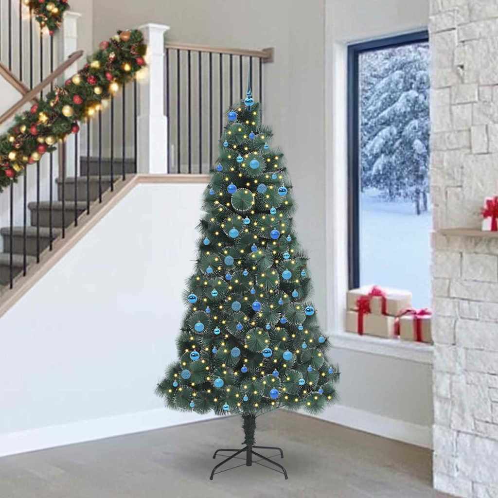 Künstlicher Beleuchteter Weihnachtsbaum Mit Kugel-Set
